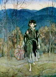 Illusztráció a „Catskin” című történethez F. A. Steel English Fairy Tales Retold című művéből, 1927